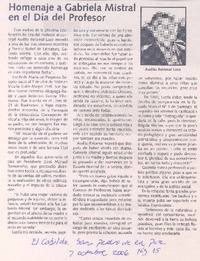 Homenaje a Gabriela Mistral en el día del profesor