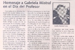 Homenaje a Gabriela Mistral en el día del profesor