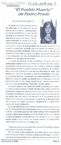 Comentario "El pueblo muerto" de Pedro Prado