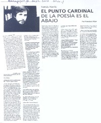 Tomás Harris : el punto cardinal de la poesía es el abajo