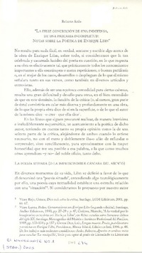 La feliz concreción de una indefensa, de una precaria incompletud : notas sobre la poética de Enrique Lihn