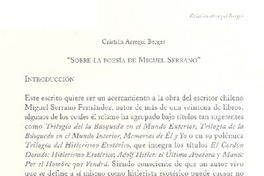 Sobre la poesía de Miguel Serrano