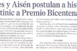 Magallanes y Aisén postulan a historiador Mateo Martinic a Premio Bicentenario 2006