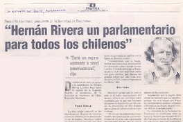 Reynaldo Marchant, presidente de la Sociedad de Escritores : "Hernán Rivera un parlamentario para todos los chilenos"