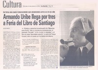 En total son cinco publicaciones que aparecerán antes de fin de año : Armando Uribe llega por tres a Feria del Libro de Santiago