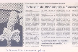 El autor tiene listo el texto de una obra de teatro sobre los comicios del Si el No plebiscito de 1988 inspira a Skármeta