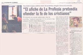 Humberto Lagos celebra retiro de polémica imagen de la cruz al revés : "El afiche de La Profecía pretendía ofender la fe de los cristianos