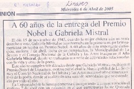 A 60 años de la entrega del Premio Nobel a Gabriela Mistral