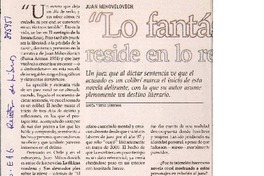 "Lo fantástico reside en lo real" (entrevista)