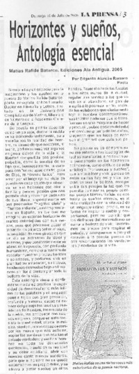 Horizontes y sueños, antología esencial