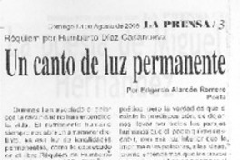 Un canto de luz permanente