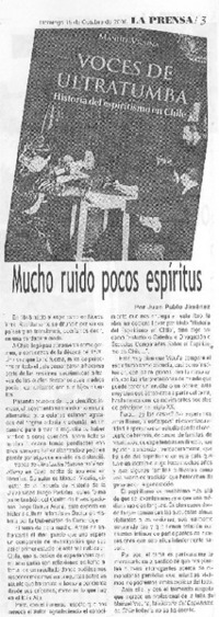 Mucho ruido y pocos espíritus