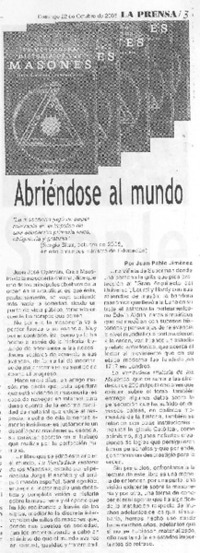 Abriéndose al mundo