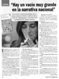"Hay un vacío muy grande en la narrativa nacional" (entrevista)