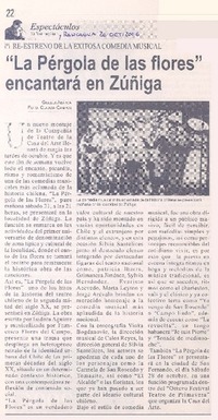 Re-estreno de la exitosa comedia musical : "La Pérgola de las flores" encantará en Zúñiga