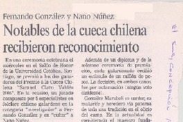 Fernando González y Nano Núñez : notables de la cueca chilena recibieron reconocimiento