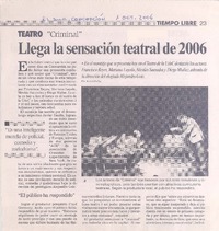 Teatro "Criminal" : Llega la sensación teatral de 2006