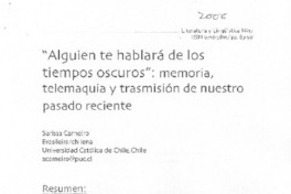 Alguien te hablará de los tiempos oscuros