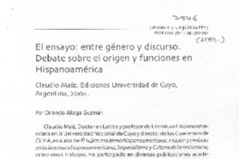 El ensayo: entre género y discurso