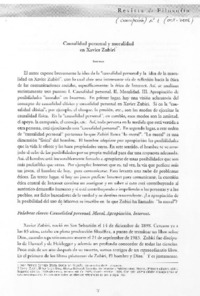 Causalidad personal y moralidad en Xavier Zubiri