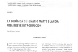 La Bilógica de Ignacio Matte Blanco: una breve introducciòn