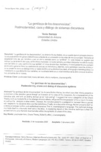 La gentileza de los desconocidos": Postmodernidad, caos y diálogo de sistemas discursivos