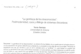 La gentileza de los desconocidos": Postmodernidad, caos y diálogo de sistemas discursivos