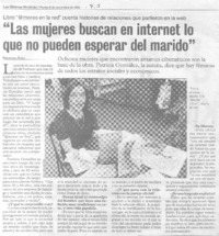 "Las mujeres buscan en internet lo que no pueden esperar del marido"