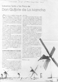 Sabemos tanto y tan poco de Don Quijote de La Mancha