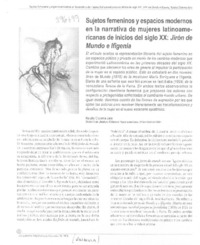 Sujetos femeninos y espacios modernos en la narrativa de mujeres latinoamericanas de inicios del siglo XX: Jirón de mundo e Ifigenia