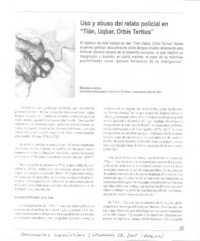 Uso y abuso del relato policial en "Tlön, Uqbar, Orbis Tertius"