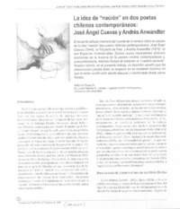 La idea de "nación" en dos poetas chilenos contempráneos: José Angel Cuevas y Andrés Anwandter