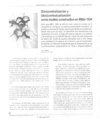 (Des)centralización y (des)contextualización como modelo constructivo en Miltín 1934