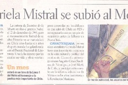 Y Gabriela Mistral se subió al Metro