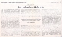 Recordando a Gabriela