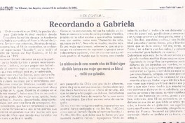 Recordando a Gabriela