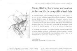 Storni, Mistral, Ibarbourou: encuentros en la creación de una poética feminista