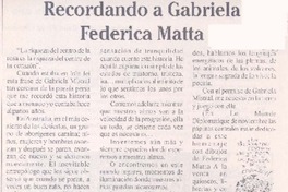 Recordando a Gabriela