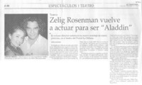 Zelig Rosenman vuelve a actuar para ser "Aladdin"