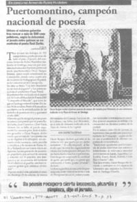 Puertomontino, campeón nacional de poesía