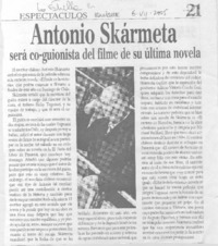 Antonio Skármeta será co-guionista del filme de su última novela