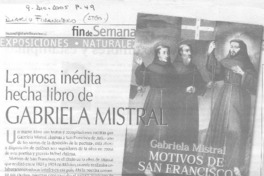 La Prosa inédita hecha libro de Gabriela Mistral