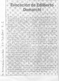 Evocación de Edilberto Domarchi