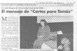 El mensaje de "Cartas para Tomás"