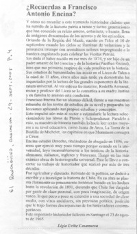 ¿Recuerdas a Francisco Antonio Encina?