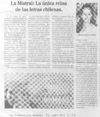 La Mistral: la única reina de las letras chilenas