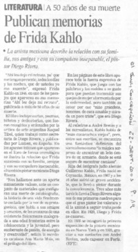 Publican memorias de Frida Kahlo