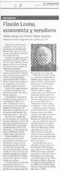Flavián Levine, economista y nerudiano