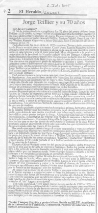 Jorge Teillier y sus 70 años