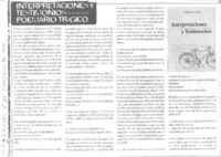 Interpretaciones y testimonios: poemario trágico